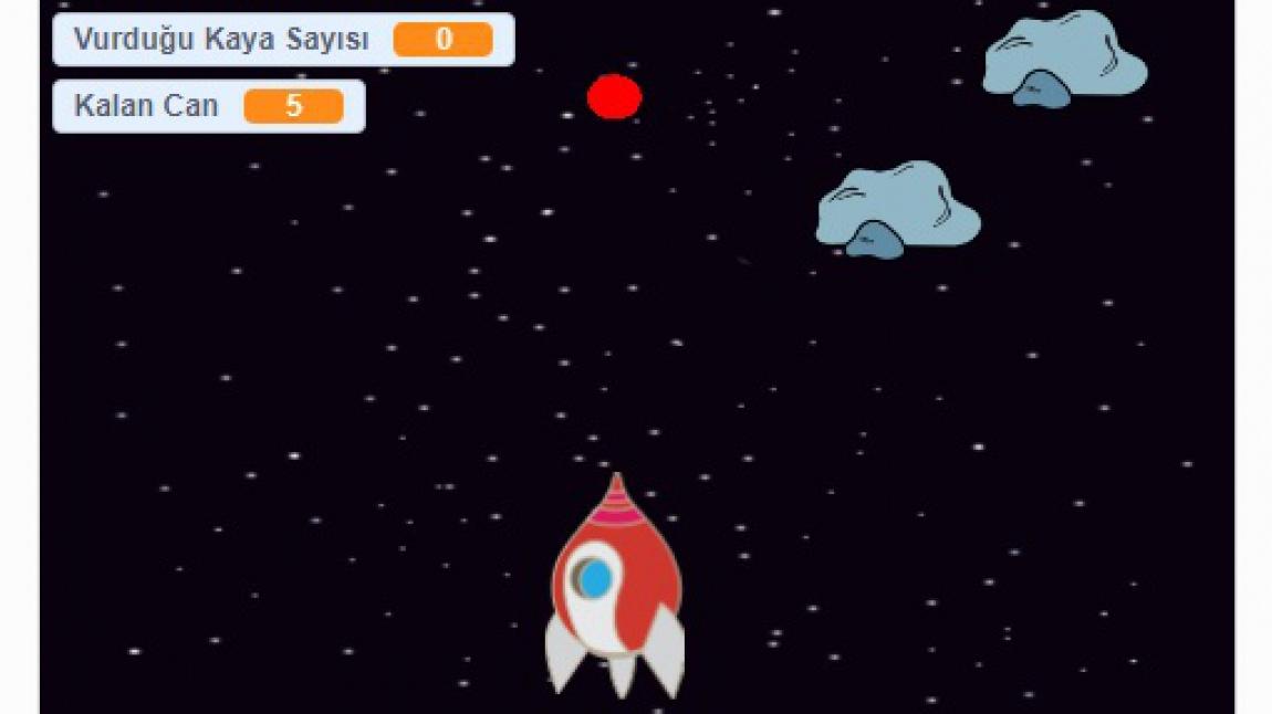 6. Sınıf öğrencilerimiz tarafından Scratch programında hazırlanan Uzay Macerası oyunu